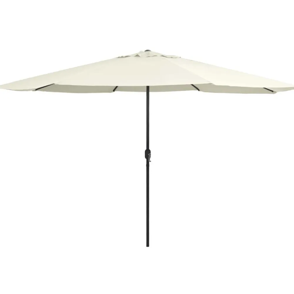 New FinePRICE Aurinkovarjo metallirunko 400 cm hiekanvalkoinen