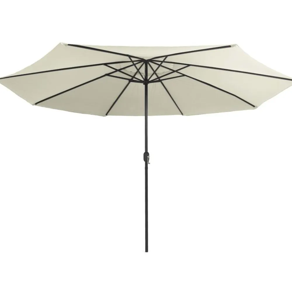New FinePRICE Aurinkovarjo metallirunko 400 cm hiekanvalkoinen
