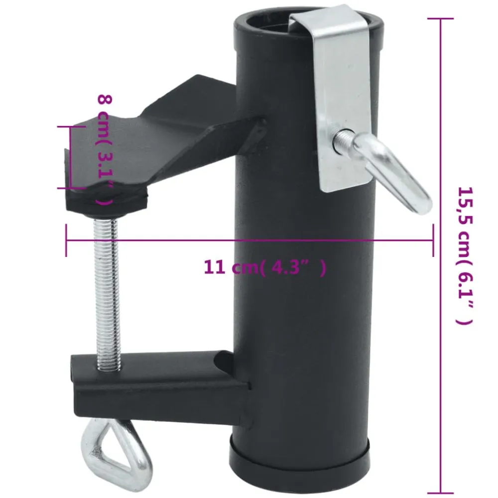 Clearance FinePRICE Aurinkovarjon kiinnikkeet parvekkeelle 2 kpl 25-38 mm teräs (03383)
