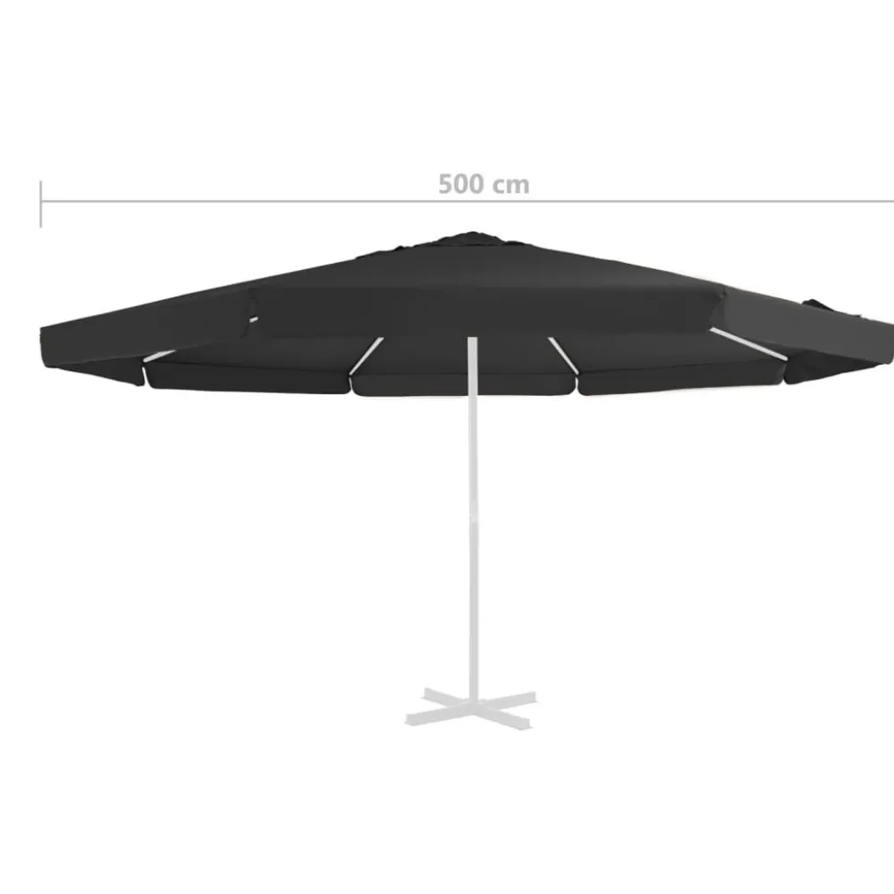 Sale FinePRICE Aurinkovarjon vaihtokangas musta 500 cm (12544)