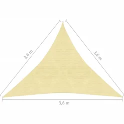 Clearance FinePRICE Aurinkovarjo purje HDPE kolmikulmainen 3.6x3.6x3.6 m beige
