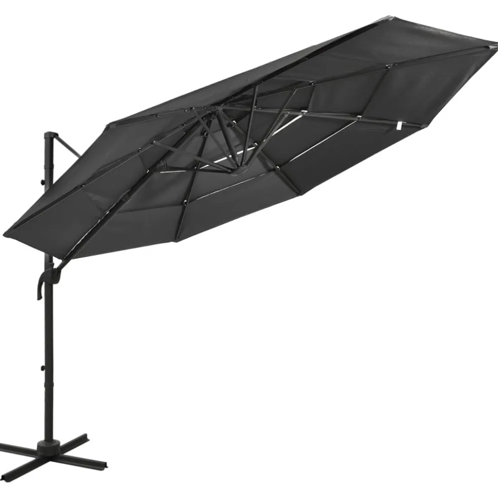 Hot FinePRICE Aurinkovarjo 4-tasoinen, alumiinitangolla, 3x3m, eri värejä