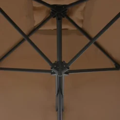 Outlet FinePRICE Aurinkovarjo terästanko 250x250 cm harmaanruskea