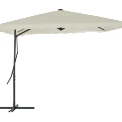 Discount FinePRICE Aurinkovarjo terästanko 250x250 cm hiekanruskea