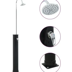 Outlet FinePRICE Aurinkovoimasuihku 214 cm 20l musta