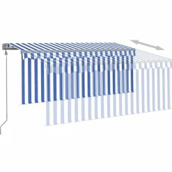 Best FinePRICE Automaattimarkiisi verhoLED/tuulisensori 3x2,5 m sininen/valkoinen