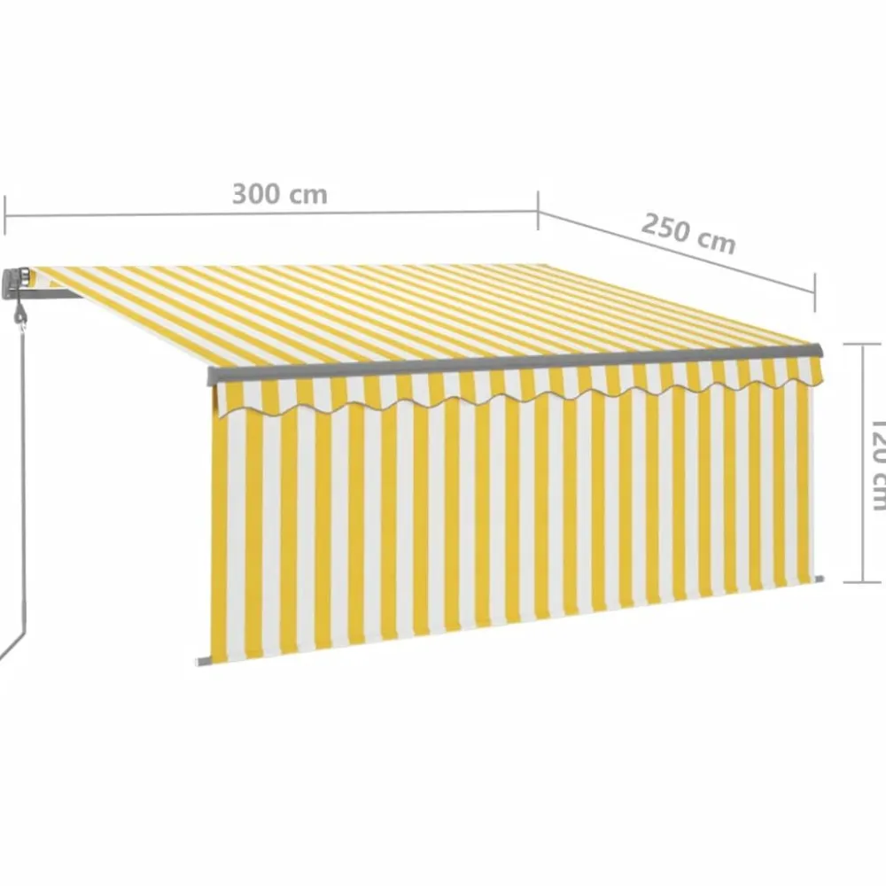 Best FinePRICE Automaattimarkiisi verhoLED/tuulisensori 3x2,5 m sininen/valkoinen