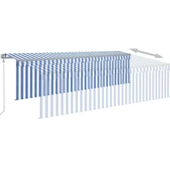 Best FinePRICE Automaattimarkiisi verhoLED/tuulisensori 3x2,5 m sininen/valkoinen