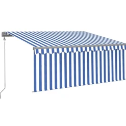 Best FinePRICE Automaattimarkiisi verhoLED/tuulisensori 3x2,5 m sininen/valkoinen