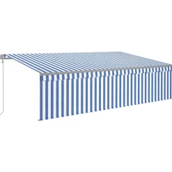 Best FinePRICE Automaattimarkiisi verhoLED/tuulisensori 3x2,5 m sininen/valkoinen