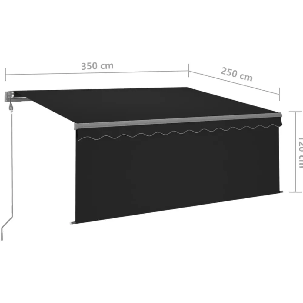 Best FinePRICE Automaattimarkiisi verhoLED/tuulisensori 3x2,5 m sininen/valkoinen