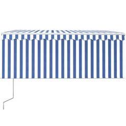 Sale FinePRICE Automaattisesti kelattava markiisi verhoilla 3x2,5 m sinivalk.