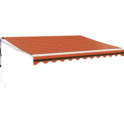 Clearance FinePRICE Automaattisesti sisäänkelattava markiisi oranssirusk. 3,5x2,5 m