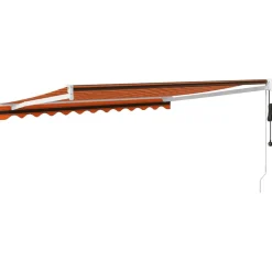 Clearance FinePRICE Automaattisesti sisäänkelattava markiisi oranssirusk. 3,5x2,5 m