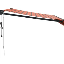Best FinePRICE Automaattisesti sisäänkelattava markiisi oranssi/ruskea 3,5x2,5 m