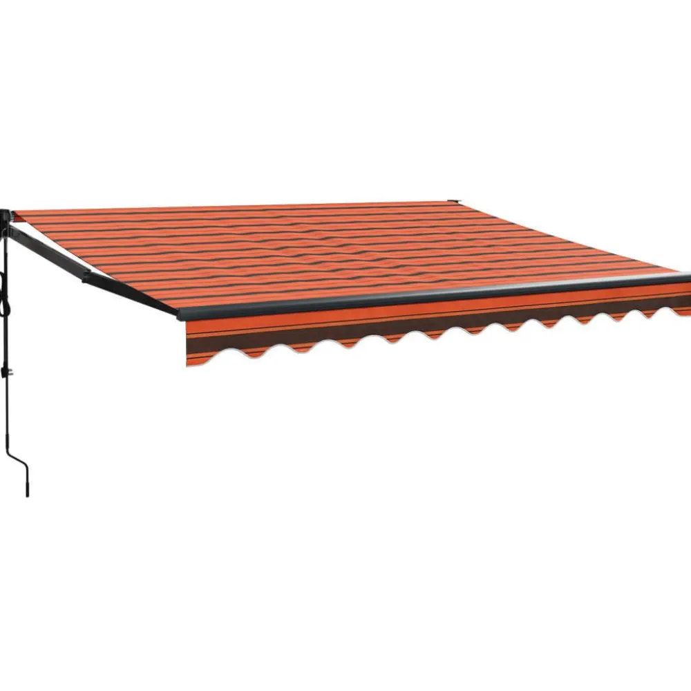 Best FinePRICE Automaattisesti sisäänkelattava markiisi oranssi/ruskea 3,5x2,5 m