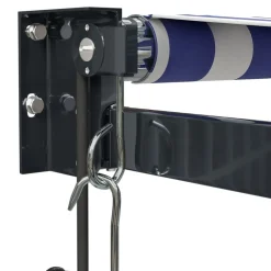 New FinePRICE Automaattisesti sisäänkelattava markiisi sininen/valkoinen 4x3 m
