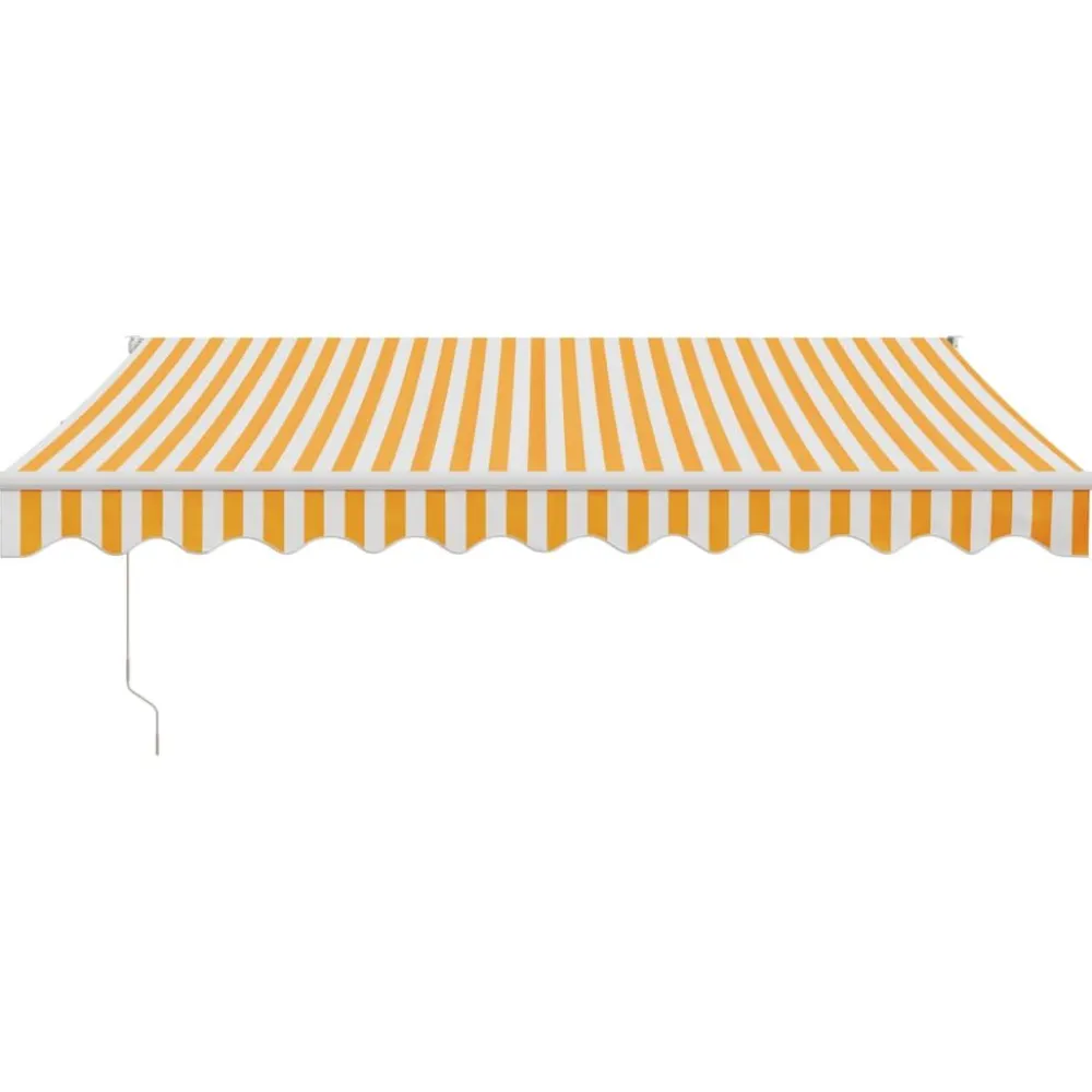 Clearance FinePRICE Automaattisesti sisäänkelattava markiisi keltainen/valkoinen 3x2,5 m
