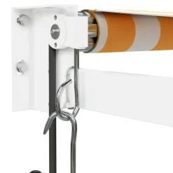 Clearance FinePRICE Automaattisesti sisäänkelattava markiisi keltainen/valkoinen 3x2,5 m