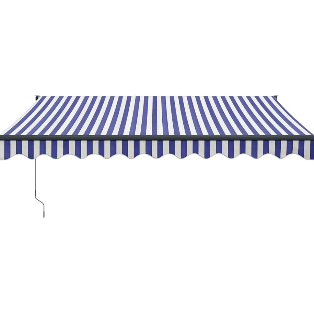 Outlet FinePRICE Automaattisesti sisäänkelattava markiisi sininen/valkoinen 3x2,5 m