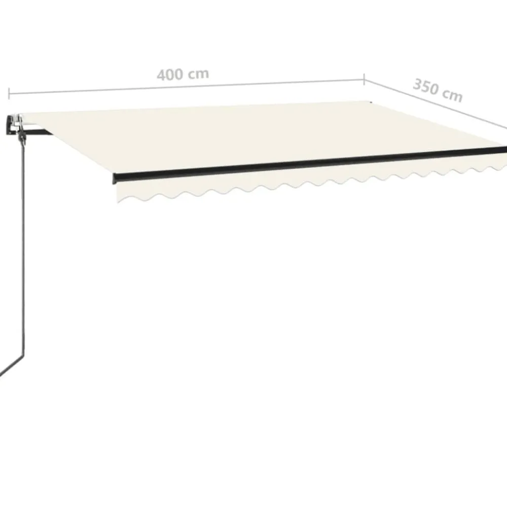 New FinePRICE Automaattisesti sisäänkelattava markiisi 350x250 cm kerma