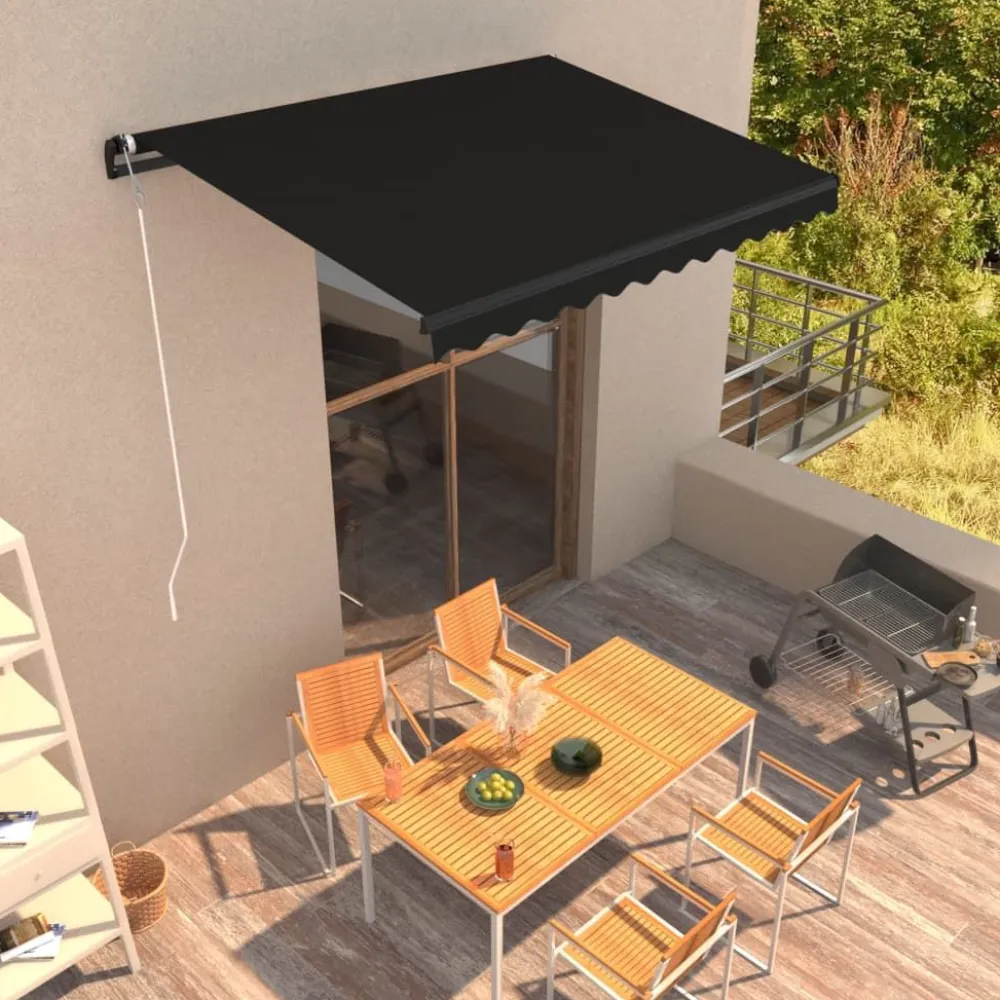 New FinePRICE Automaattisesti sisäänkelattava markiisi 350x250 cm kerma