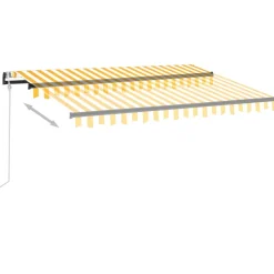 New FinePRICE Automaattisesti sisäänkelattava markiisi 350x250 cm kerma