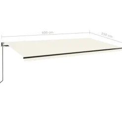 New FinePRICE Automaattisesti sisäänkelattava markiisi 350x250 cm kerma