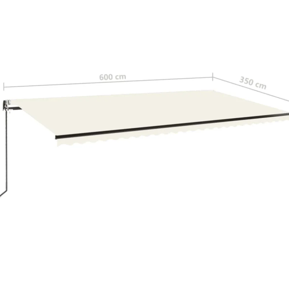 New FinePRICE Automaattisesti sisäänkelattava markiisi 350x250 cm kerma