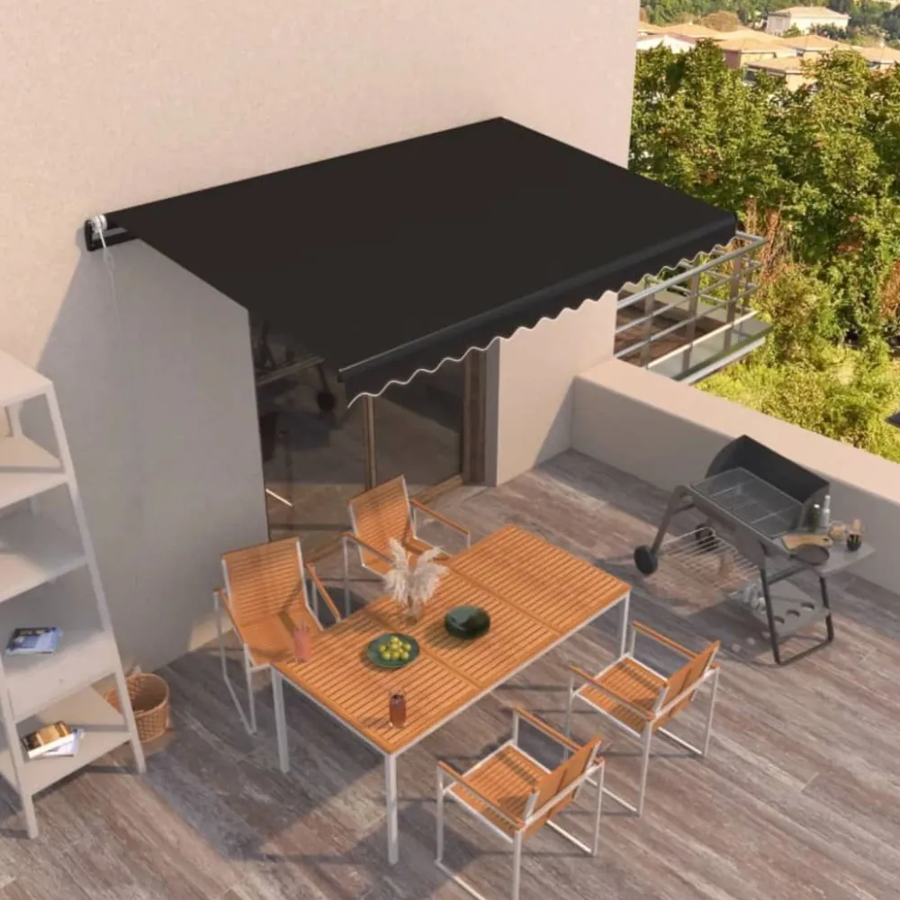 New FinePRICE Automaattisesti sisäänkelattava markiisi 350x250 cm kerma