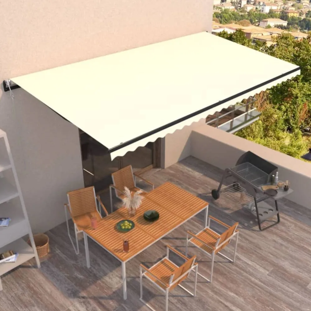 New FinePRICE Automaattisesti sisäänkelattava markiisi 350x250 cm kerma