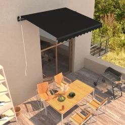 New FinePRICE Automaattisesti sisäänkelattava markiisi 350x250 cm kerma