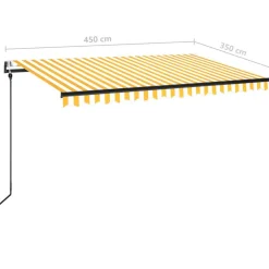 New FinePRICE Automaattisesti sisäänkelattava markiisi 350x250 cm kerma