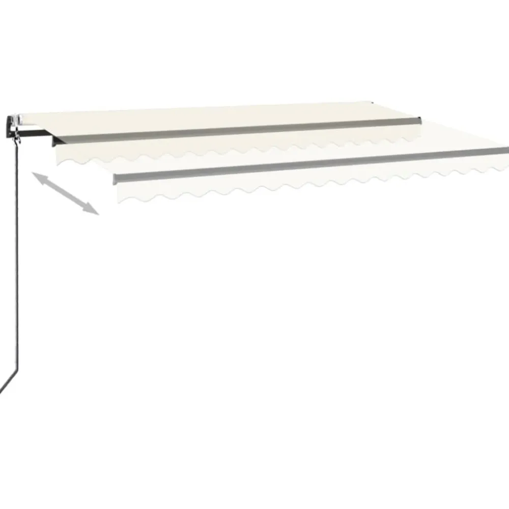 New FinePRICE Automaattisesti sisäänkelattava markiisi 350x250 cm kerma