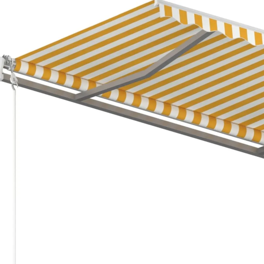 FinePRICE Automaattisesti sisäänkelattava markiisi 300x250cm sinivalk.