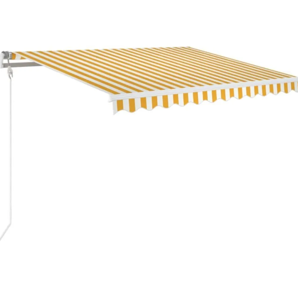 FinePRICE Automaattisesti sisäänkelattava markiisi 300x250cm sinivalk.