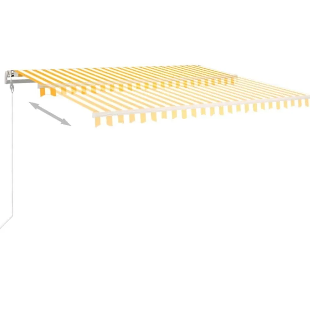 FinePRICE Automaattisesti sisäänkelattava markiisi 300x250cm sinivalk.