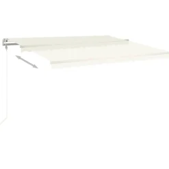 FinePRICE Automaattisesti sisäänkelattava markiisi 300x250cm sinivalk.