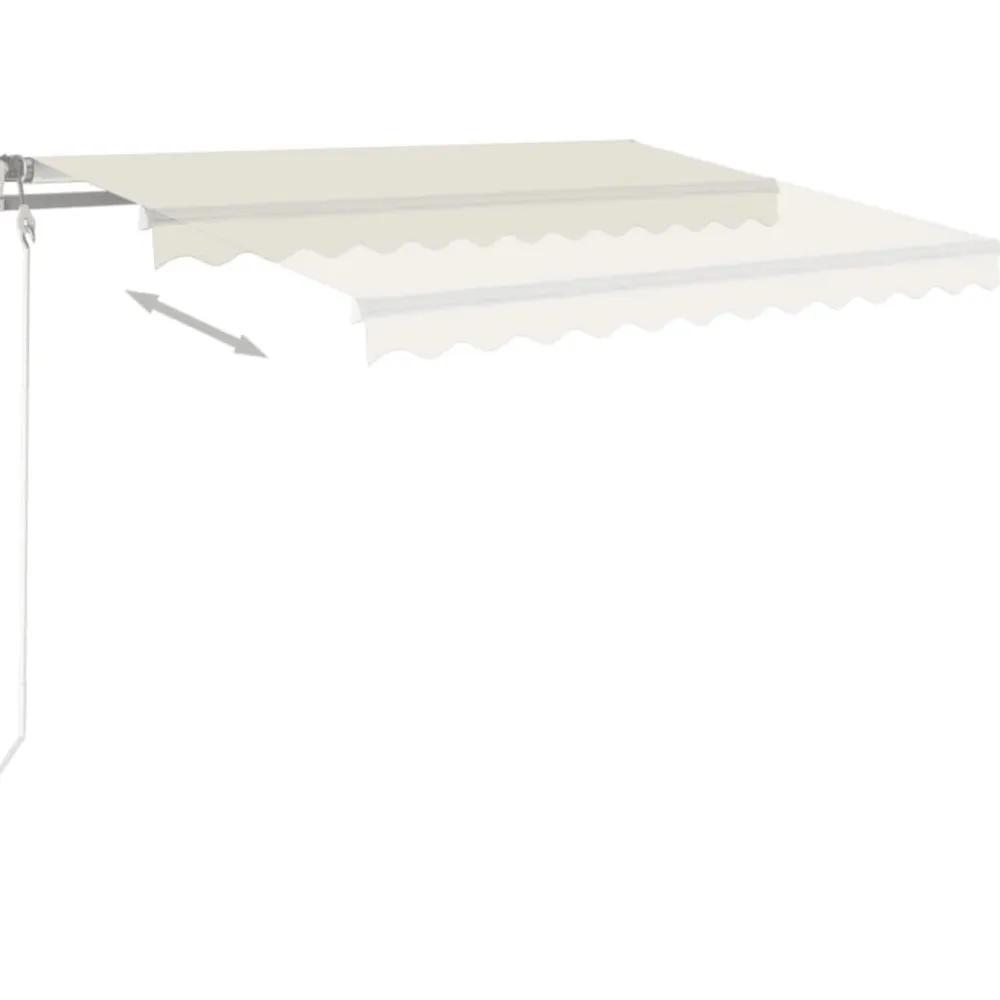 FinePRICE Automaattisesti sisäänkelattava markiisi 300x250cm sinivalk.