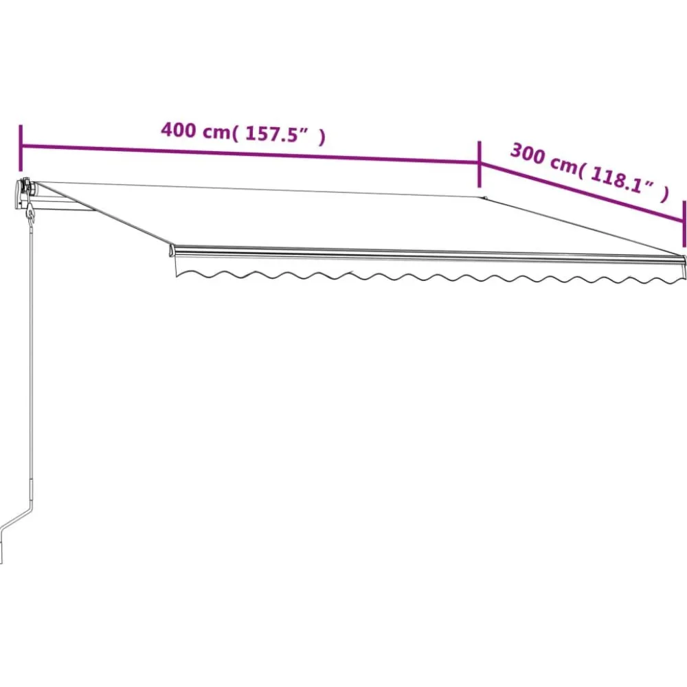 FinePRICE Automaattisesti sisäänkelattava markiisi 300x250cm sinivalk.