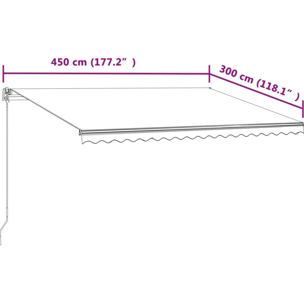 FinePRICE Automaattisesti sisäänkelattava markiisi 300x250cm sinivalk.