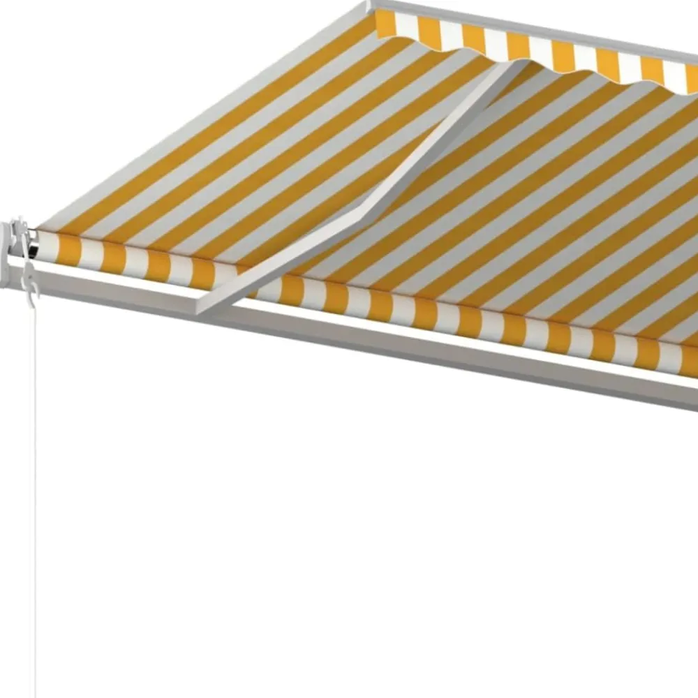 FinePRICE Automaattisesti sisäänkelattava markiisi 300x250cm sinivalk.