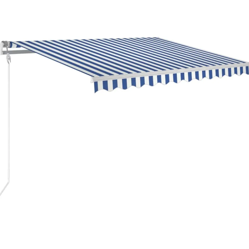FinePRICE Automaattisesti sisäänkelattava markiisi 300x250cm sinivalk.
