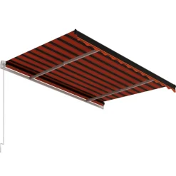 FinePRICE Automaattisesti sisäänkelattava markiisi 300x250cm sinivalk.