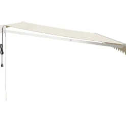 New FinePRICE Automaattisesti sisäänkelattava markiisi kermanvalkoinen 5x3 m
