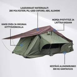 Trekker Auton kattoteltta Cabin L, eri värejä