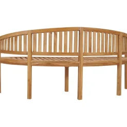 New FinePRICE Banaanin muotoinen penkki 180 cm täysi tiikki