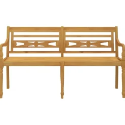 Online FinePRICE Batavia-penkki 150 cm, tiikkiä Ruskea