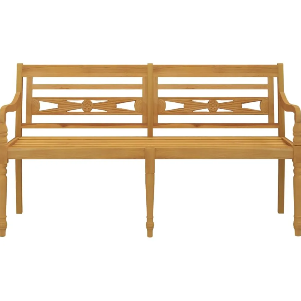 Online FinePRICE Batavia-penkki 150 cm, tiikkiä Ruskea