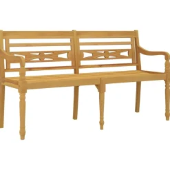 Online FinePRICE Batavia-penkki 150 cm, tiikkiä Ruskea